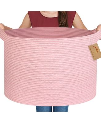 Rope Blanket Basket Storage Bin Organizer Wicker Box 88L Gift Basket