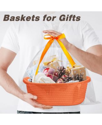 Woven Basket Gift Storage Rope Handles