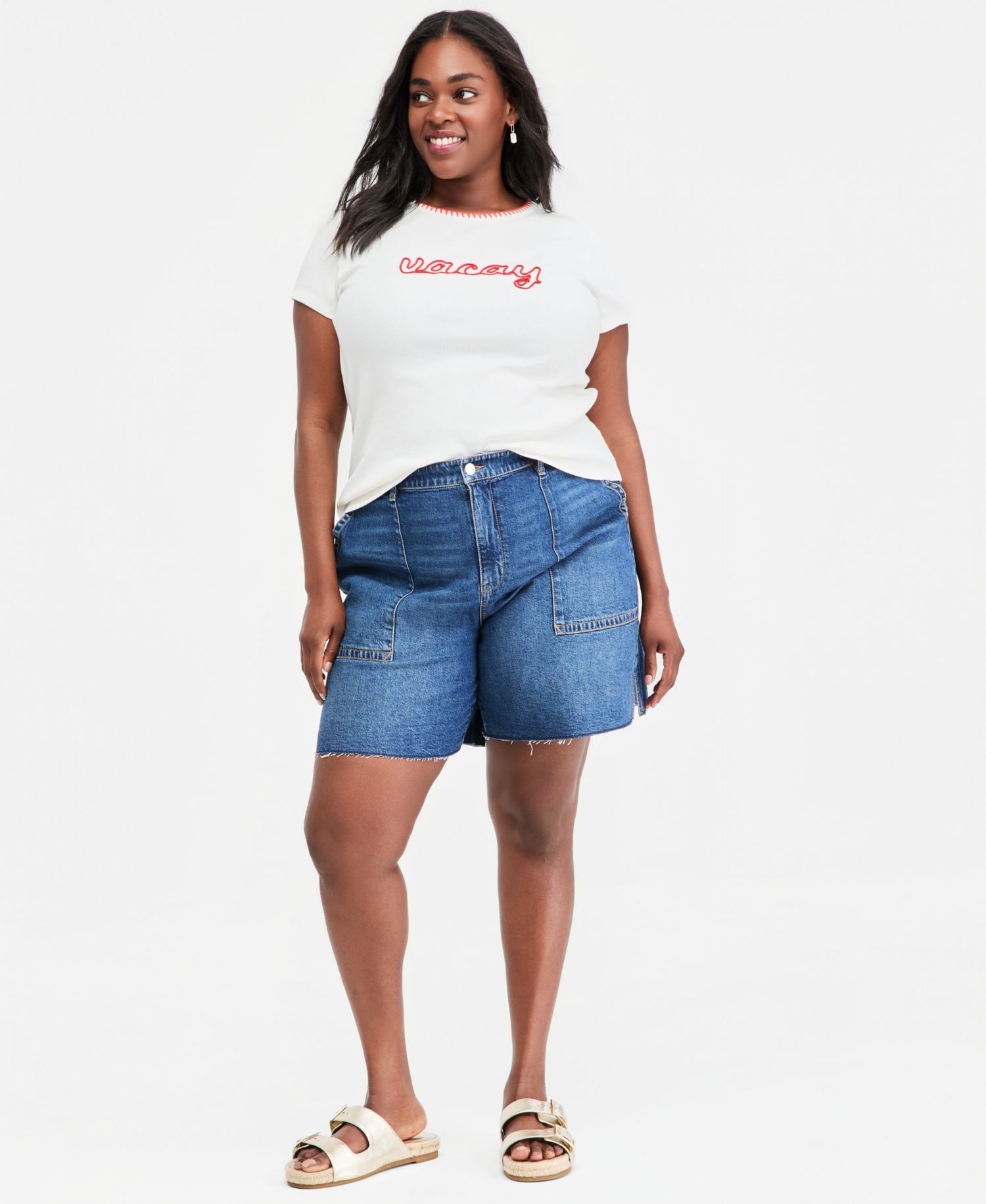 Plus Short-Sleeve Vacay Graphic T-Shirt