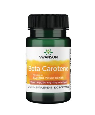 BetaCarotene (Vitamin A) Skin Eye Immune System Health Antioxidant Support 10000 Iu (3000 mcg) 100 Softgels
