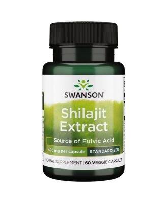 Swanson Shilajit Extract Herbal Supplement Promoting Cell Growth Support Natural Formula for Overall Wellness (400 Milligrams 60 Veg Capsules)