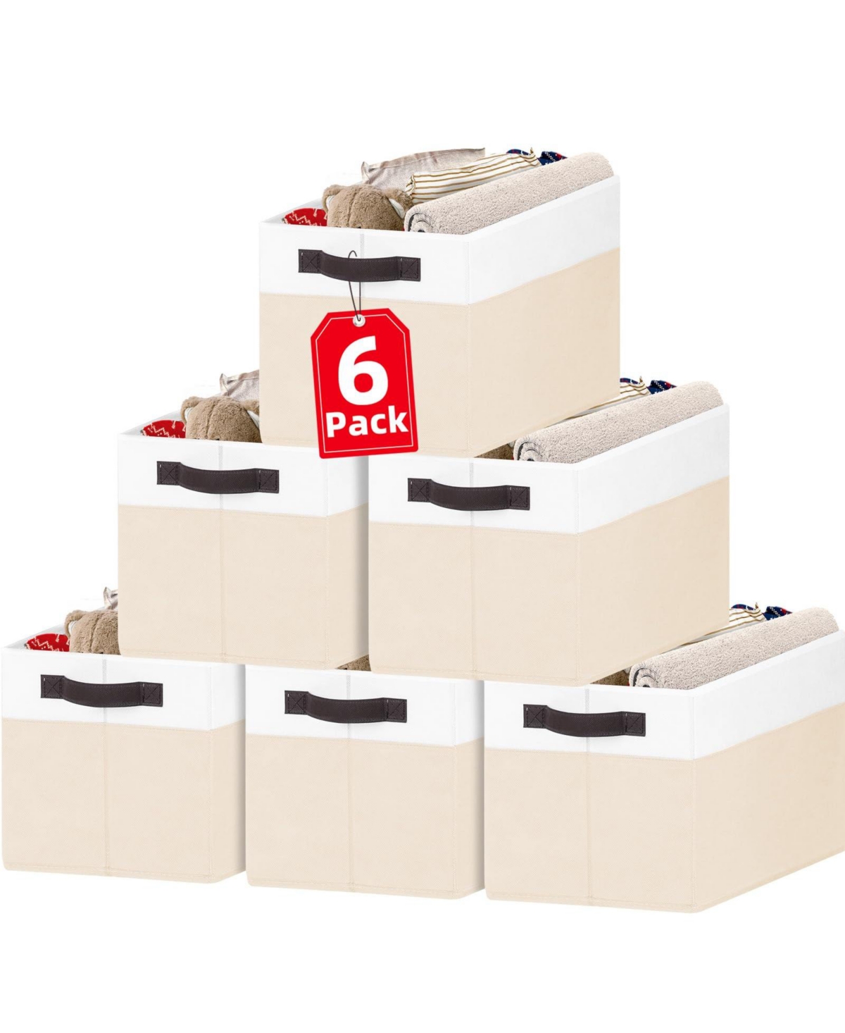 Gnuadz Fabric Collapsible Storage Baskets With Handles Gift Basket