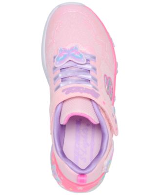 Little Girls' S-Lights: Butterfly Bliss Light-Up Fastening Strap Casual Sneakers from Finish Line