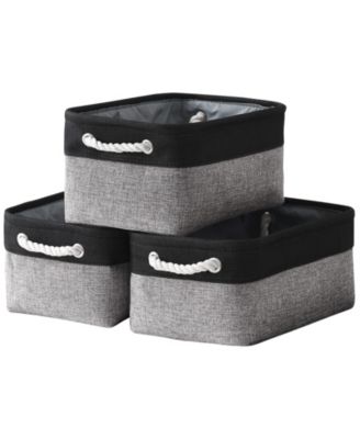 3pack Storage Bins Canvas Basket Organizer with Handles Gift Basket