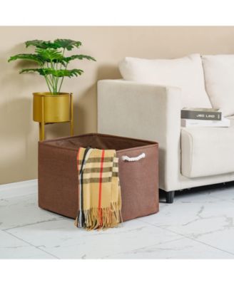 3pack Storage Bins Canvas Basket Organizer with Handles Gift Basket