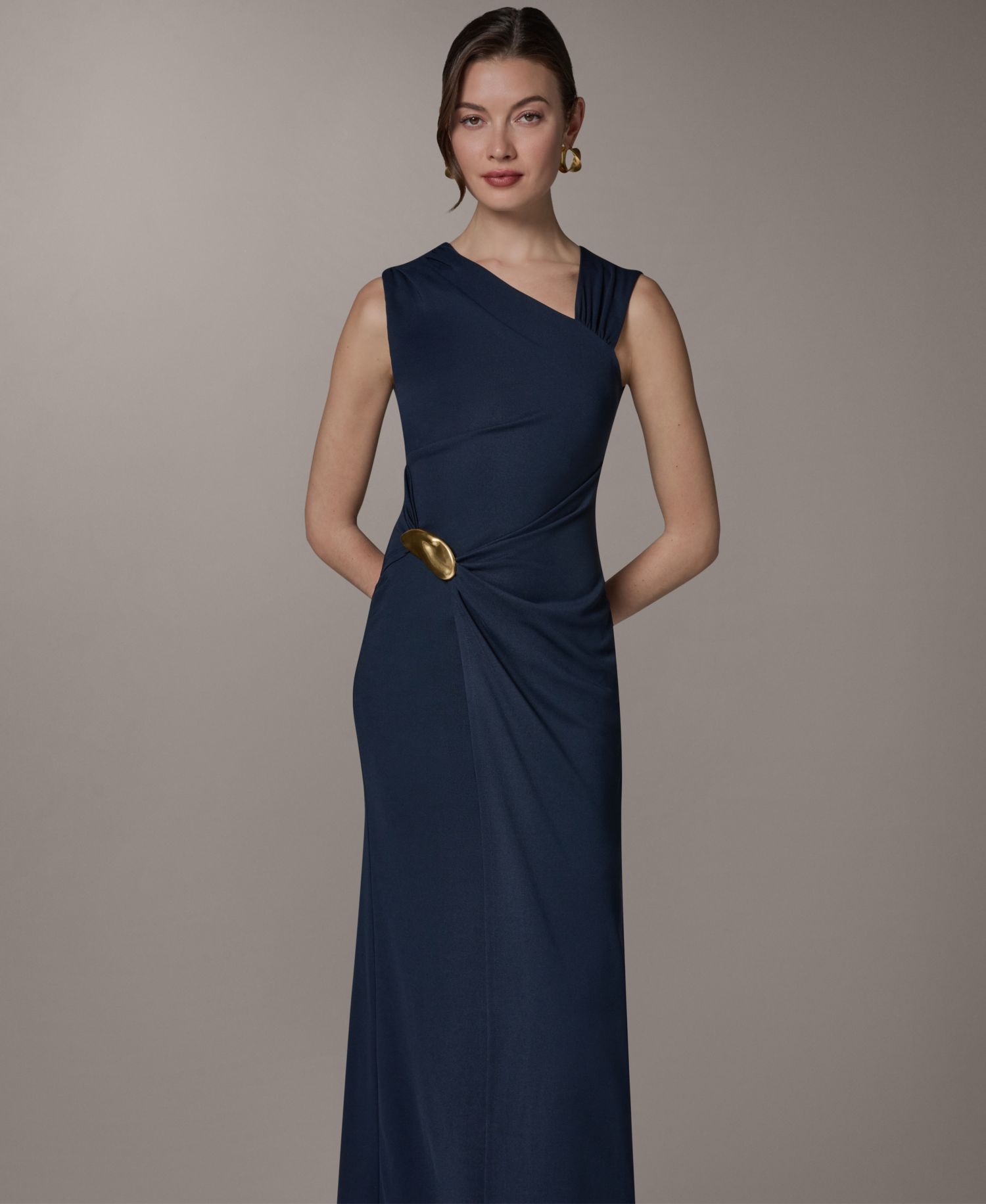 Women's Maxi Sleeveless Hardware Detail Dress