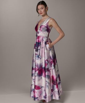 pink blue dress women Ladivine CD295 Size 6 Paris Blue Satin Maxi Slit Sheer Point Crystal Corset Prom Dress Formal Evening Gown