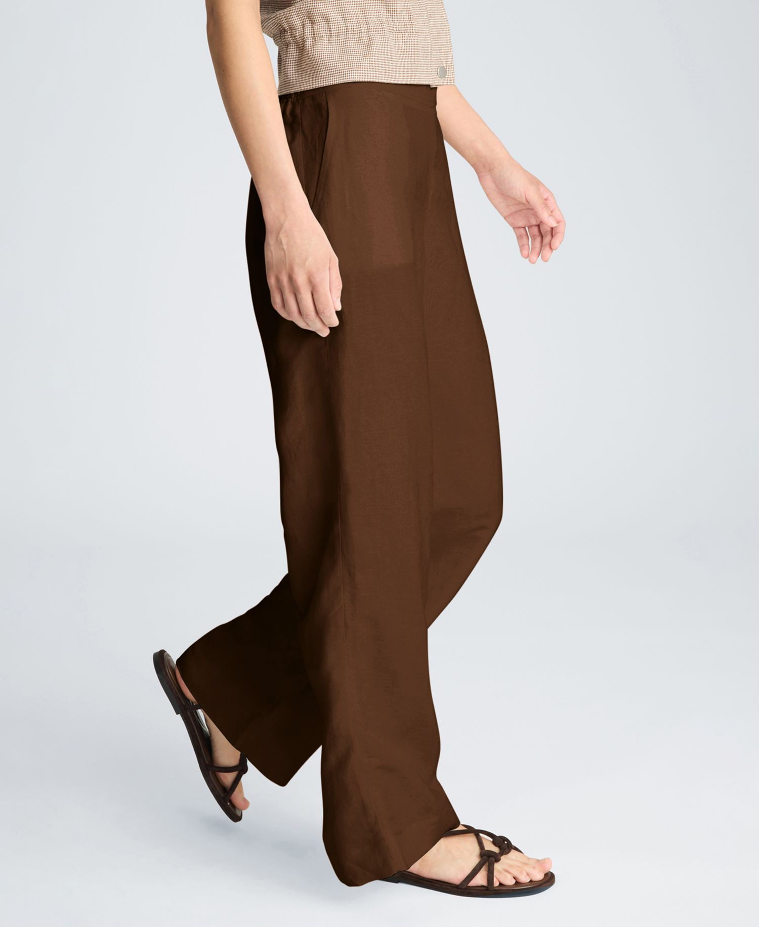 Women's Pull-On Linen Wide-Leg Pants