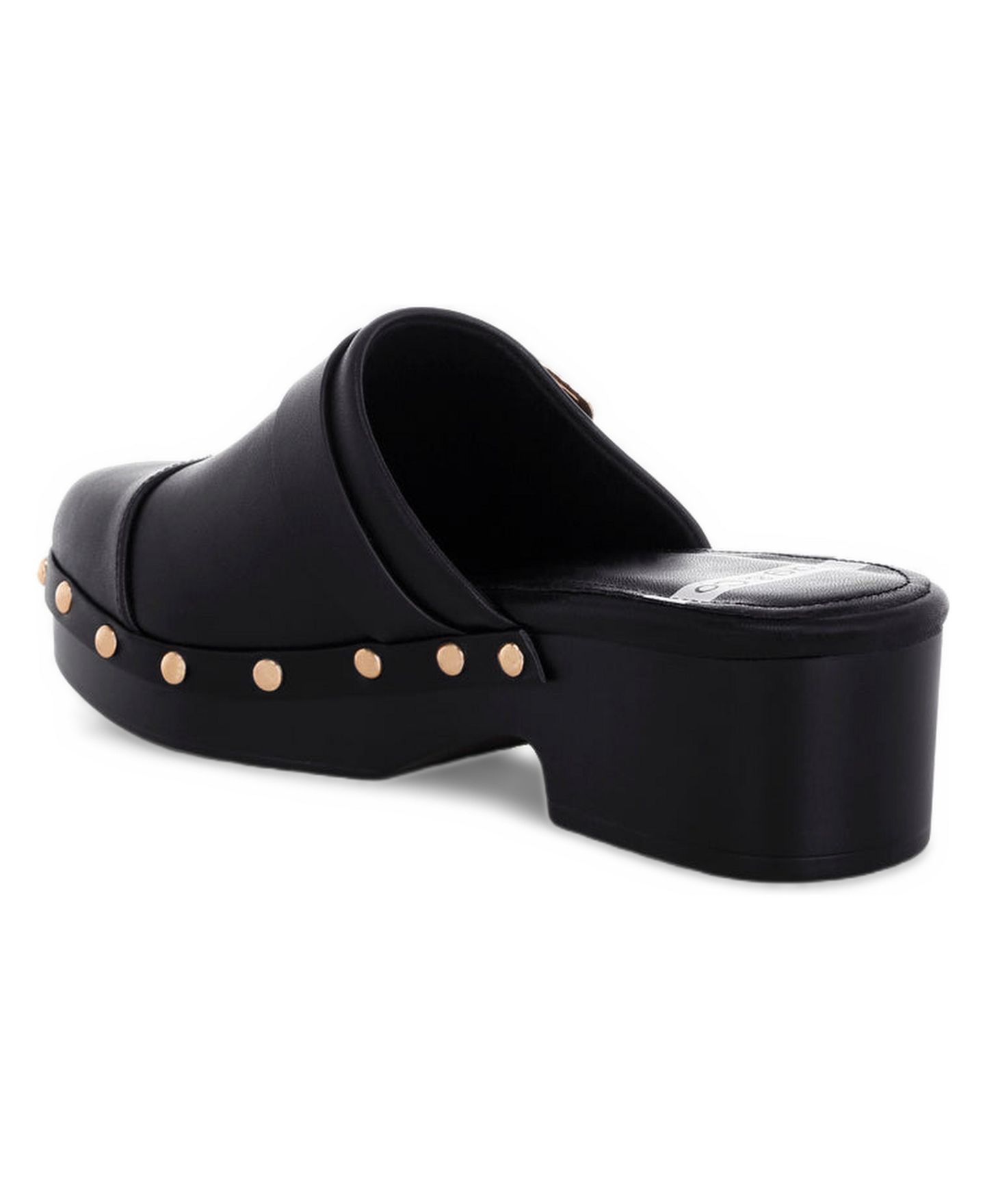 Женские сабо Rag & Co Pinto Studded Genuine Leather, цвет: Чёрный мягкий кожаный — фото 3