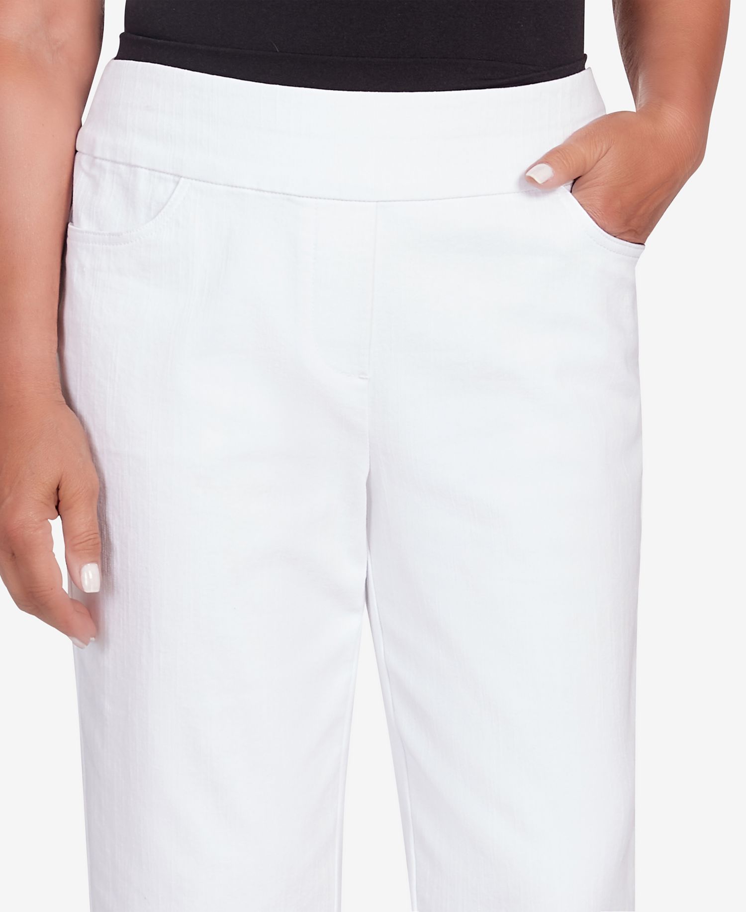 Women's Classic Super Stretch Denim Fringe Capri Pants