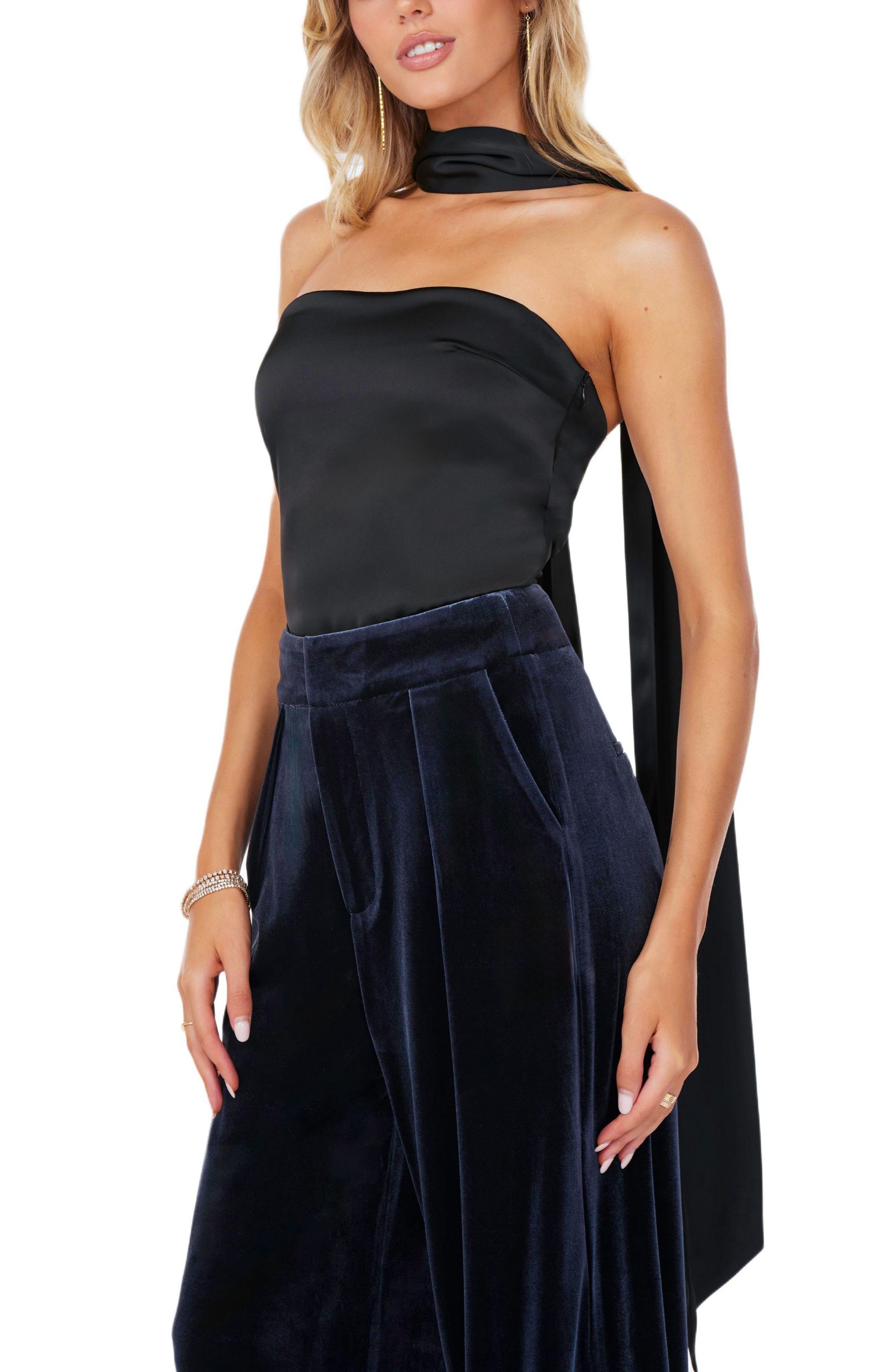 Women's BISHOP + YOUNG Hailey Satin Scarf Top