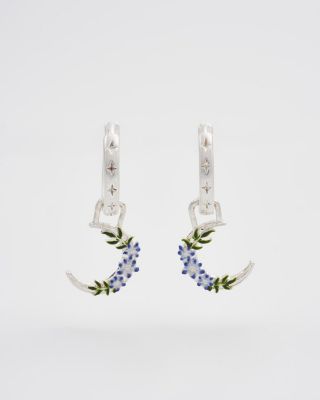Fable England Nightshade Moon Silver Huggie Earrings - Silver 54$