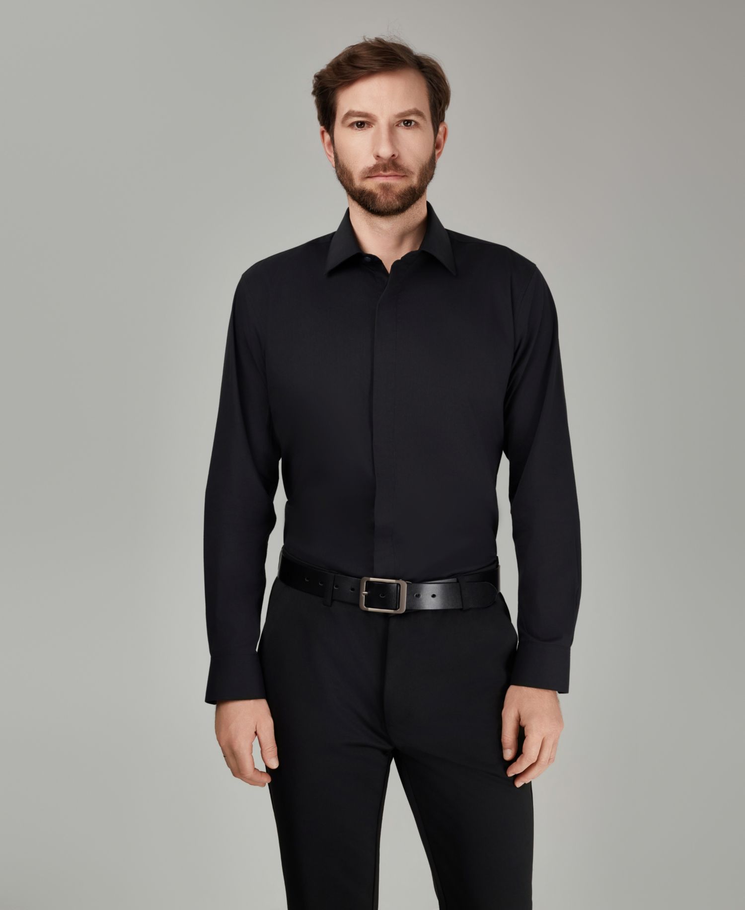 Men's No Iron Formal Solid Dress Shirt