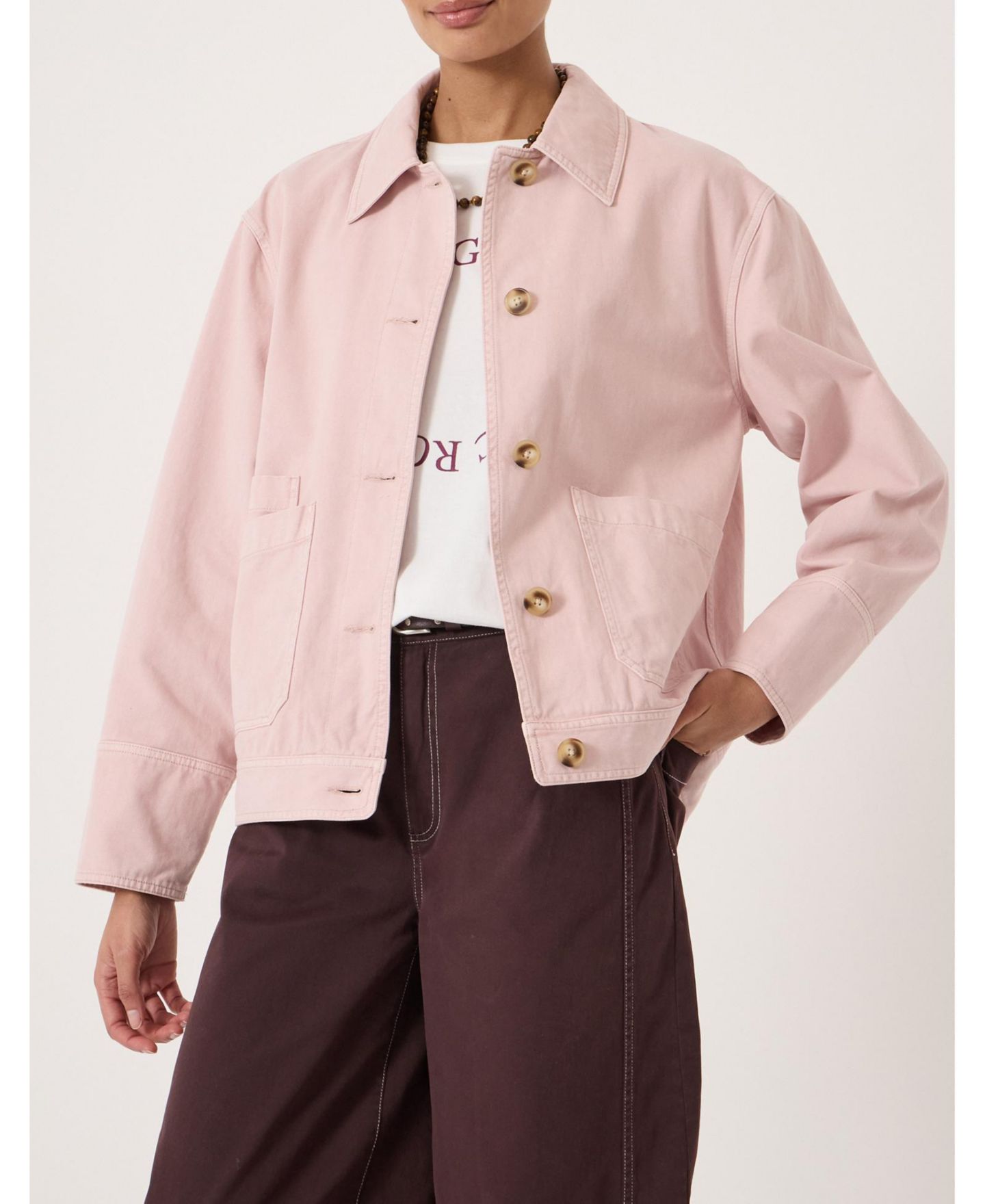 Женская куртка Hush Avril Cotton Utility Barn, цвет: Бледный розовый — фото 4