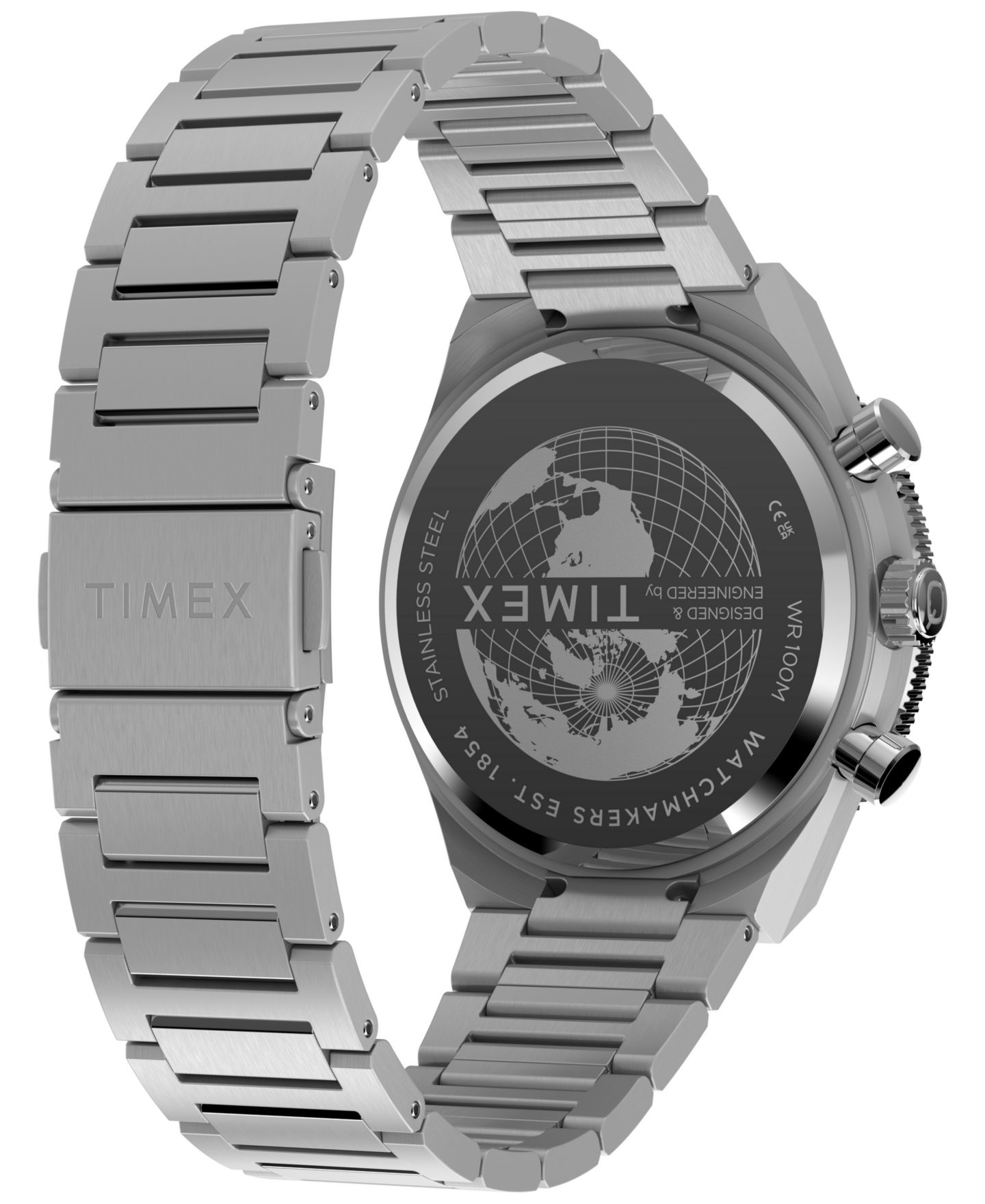 Мужские часы Timex Quartz Chronograph Silver-Tone Stainless Steel 40mm — фото 5
