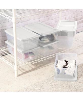 6 Qt Storage Box, Stackable Plastic Container, Home Organizer, 12 Pack