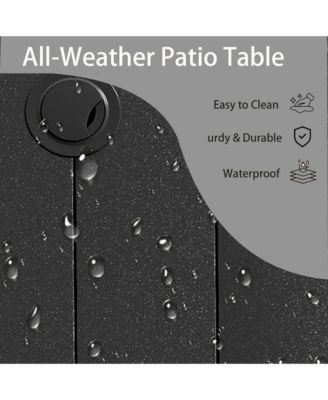 7-Piece Sandstone Outdoor Dining Set with 6 Ergonomic Textilene Chairs & Round Table with Umbrella Hole