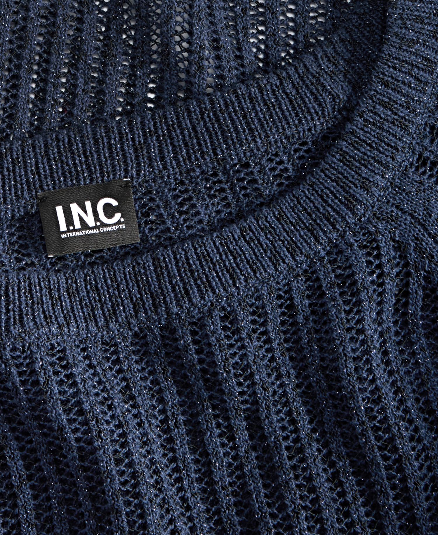 Petite Open-Knit Boat-Neck Sweater