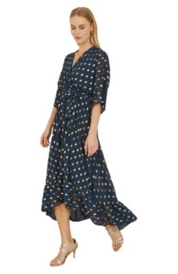 Women's Foil Print Wrap Over Dress