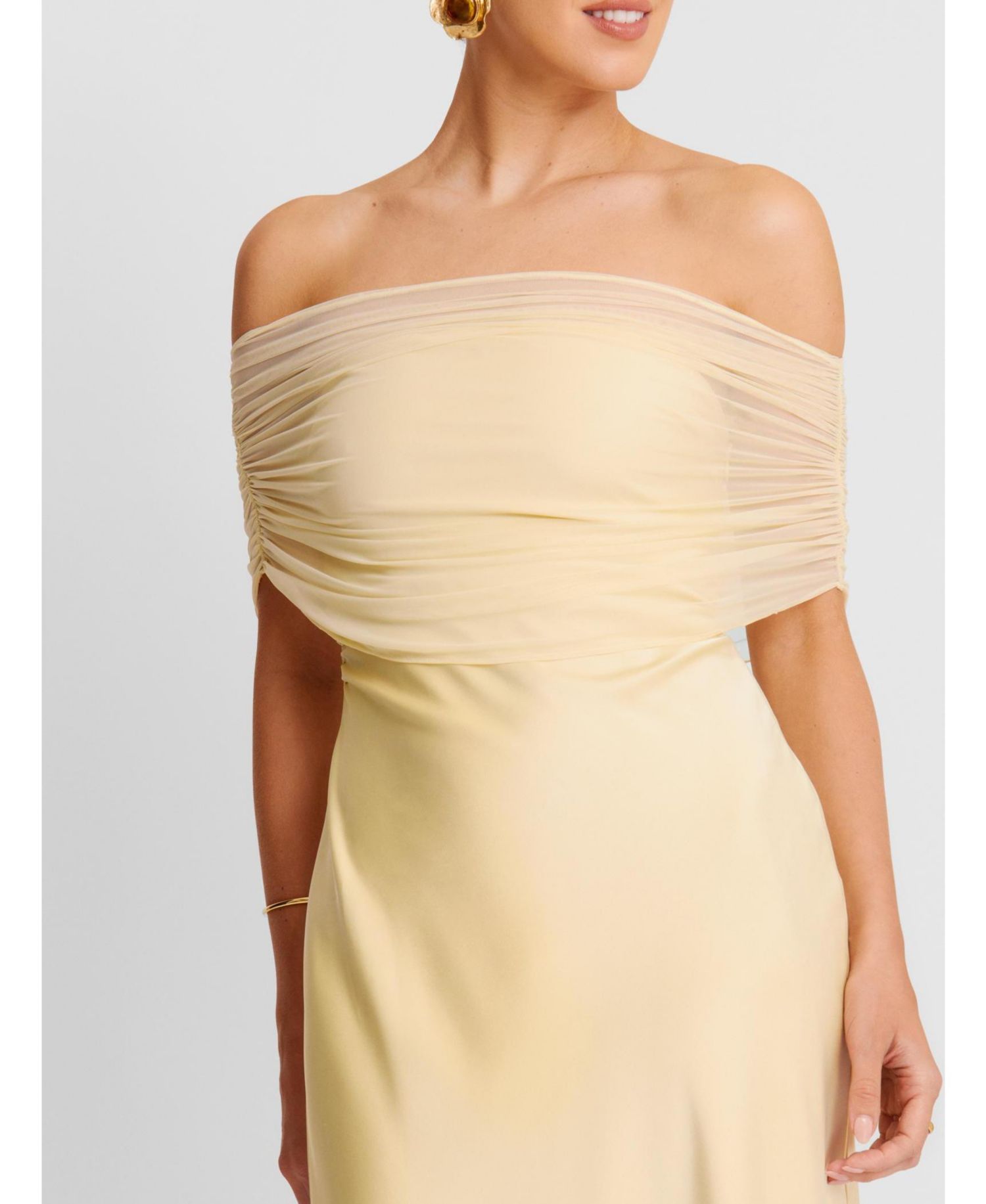 Women's Bardot Satin Maxi Dress