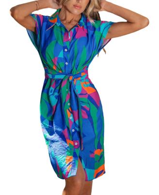 Women's Reflection Abstract Mini Beach Dress