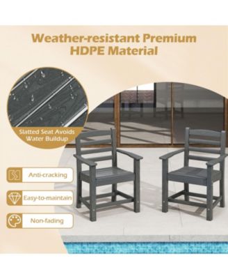 7-Piece HDPE Outdoor Dining Set with 67 in Rectangle Table and 6 Ergonomic Armchairs