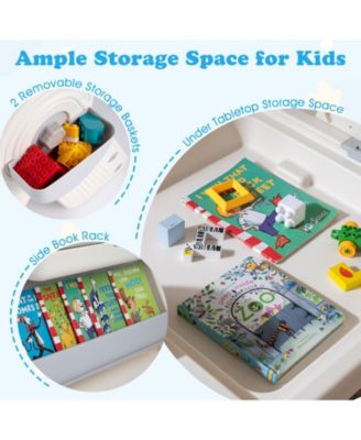 6-in-1 Multi-Activity Children Table and Chair Set with Folding Art