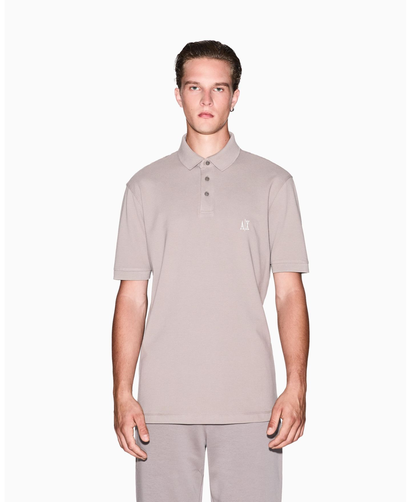 Мужское поло A|X Armani Exchange Regular Fit Cotton Pique Polo Shirt, цвет: Хаки — фото 1