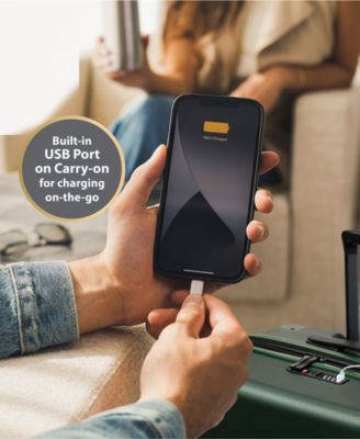 3-Piece Earth Hardside Luggage Set with USB