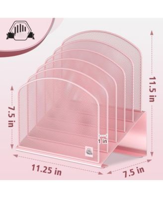 Inclined Desk File Organizer Metal Rack Sorter
