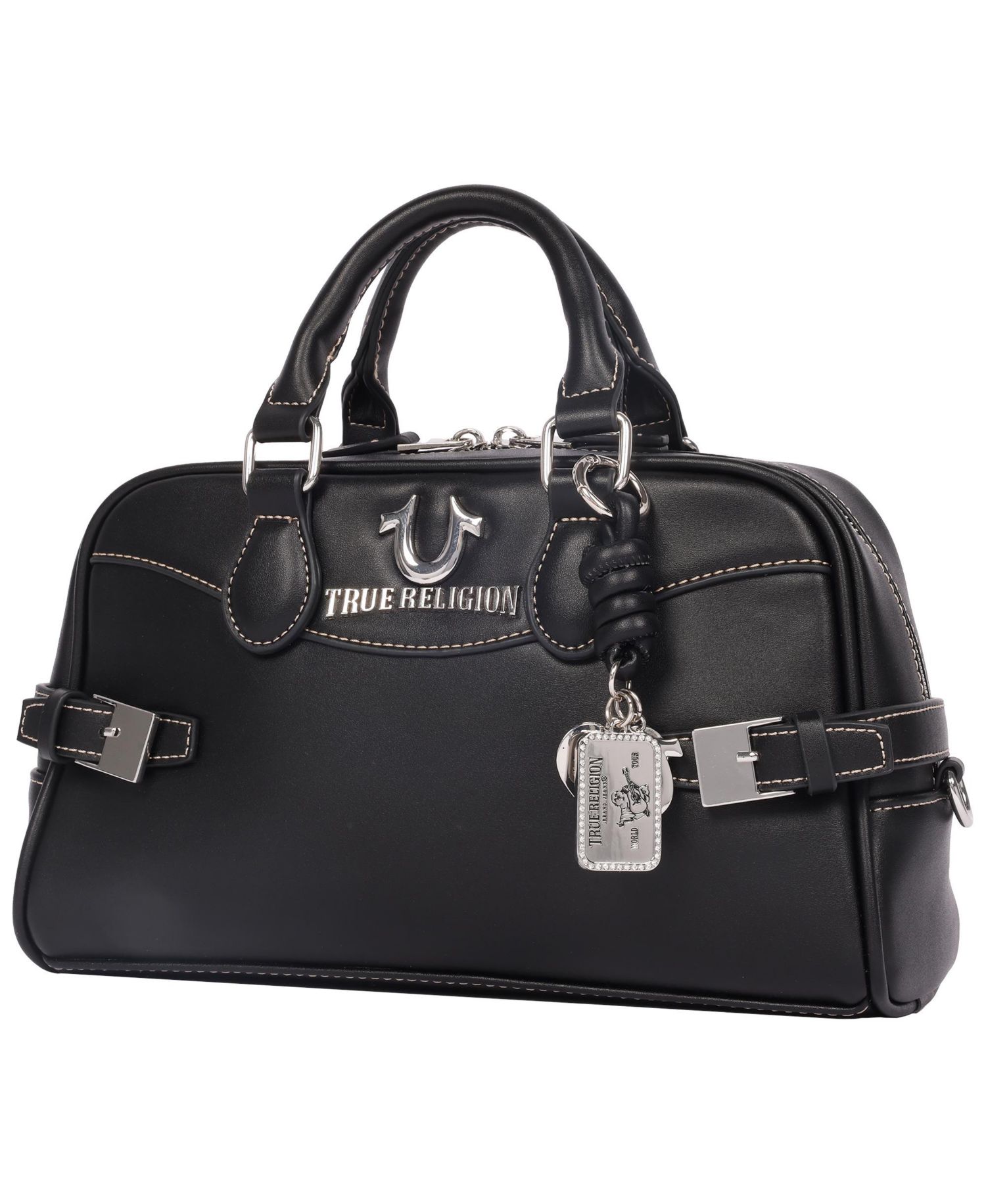 Brooks Smooth PU Belted Satchel - Women s Top Handle Satchel with Detachable Crossbody Strap