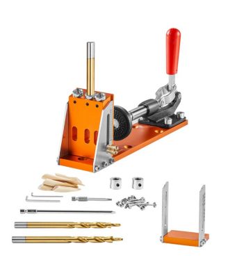 Pocket Hole Jig Kit - 30Pcs Adjustable Drilling System with Step Drills, Stop Rings,Wrenches and Drive Bits,Dual Scale Marks for DIY Carpentry