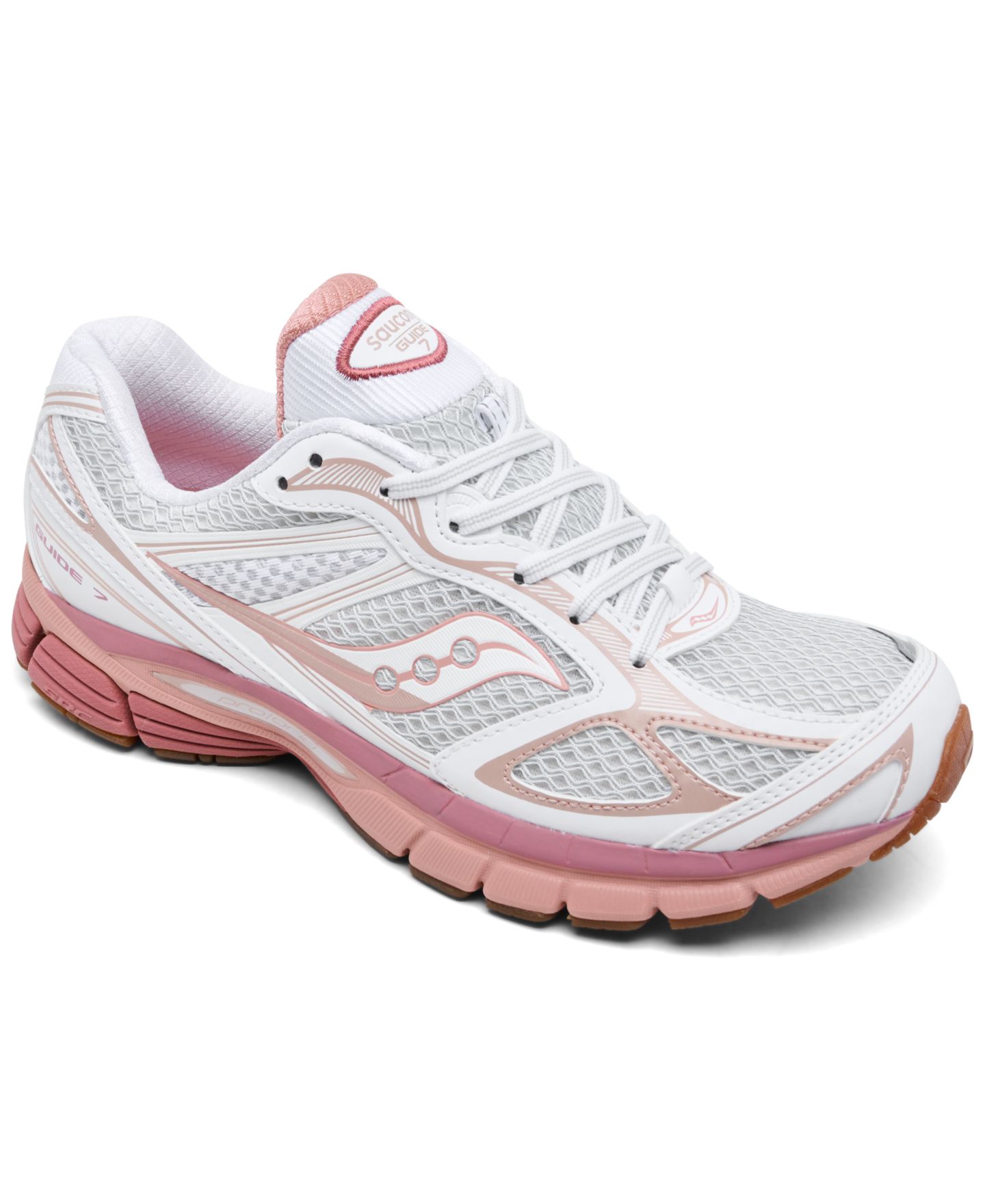 Кроссовки для бега Saucony ProGrid Guide 7, цвет: Белый / Персиковый — фото 1