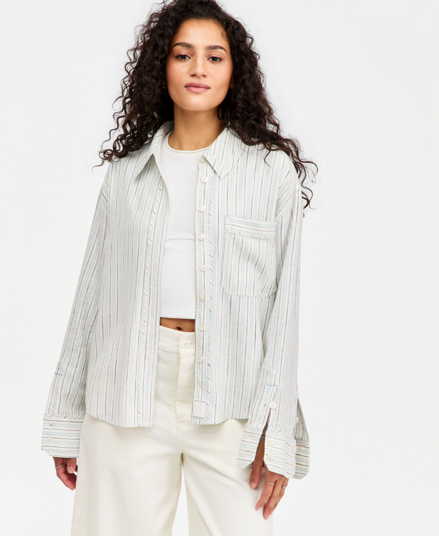 Women's Striped Laurel Button-Front Shirt