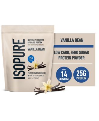 Low Carb Pure Whey Isolate Protein Powder, Lactose Free, Gluten Free, With Vitamins, Vanilla Bean, 25g Protein Per Serving, 14 Servings