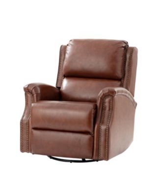 Felisa Traditional Swivel Rocker Manual Genuine Leather Recliner