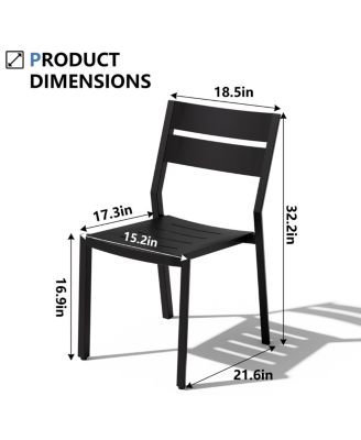 Outdoor Patio All-Weather Dining Chairs Set Aluminum Stackable Chairs