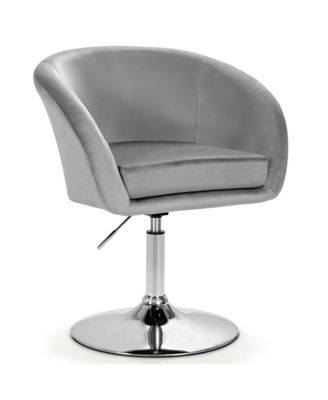 Modern Velvet Chair Height Adjustable Bar Stool Swivel Makeup Seat