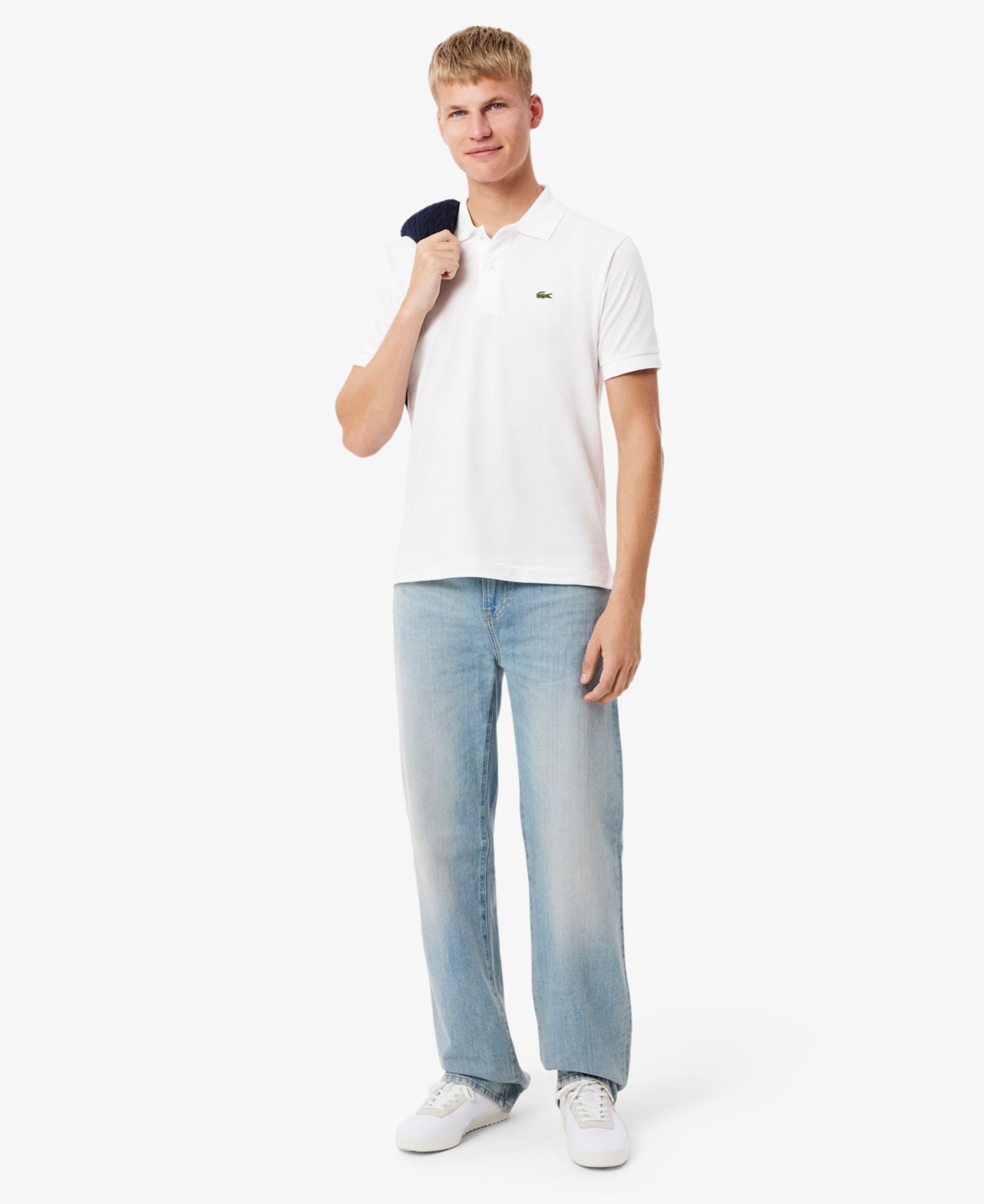 Мужское поло Lacoste Classic Fit Original L.12.12 Polo, цвет: 001 Белый — фото 2