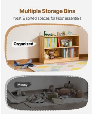 Montessori Bookshelf, 35.4 in Width Toy Storage Organizer, 2