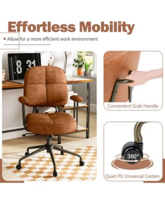 Leathaire Upholstered Task Office Chair with Cushioned Back