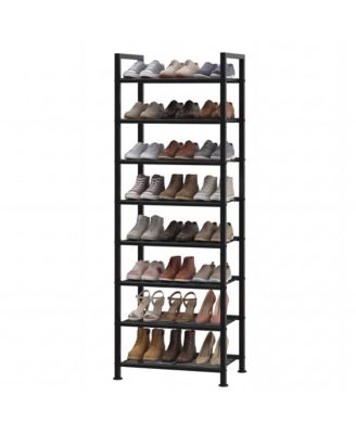 Metal Shoe Rack with Adjustable Flat or Tilt Shelves, Space Saving Shoe Storage Organizer for Entryway, Closet or Bedroom