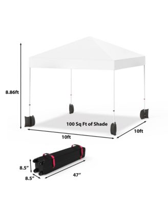 10' x 10' Pop-Up Canopy Tent w/ One-Person Center Lock, UPF 50+ Waterproof 150D Oxford Fabric, Portable Wheeled Carry Bag