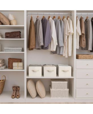 3 Piece Fabric Closet Organizer Storage Bin Foldable Shelf Basket