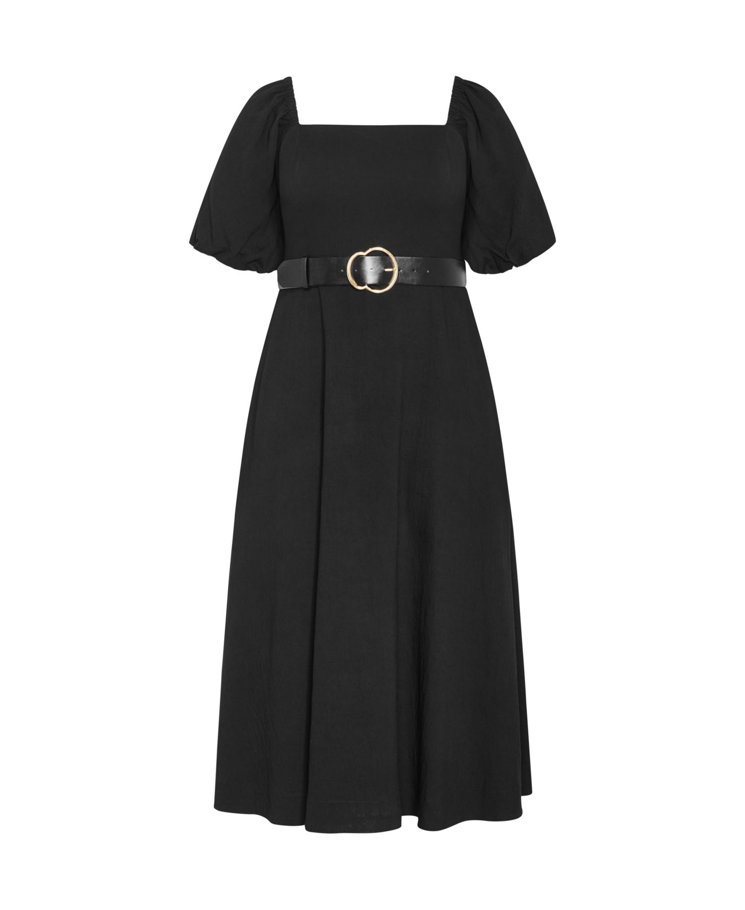 Women's Collins Puff Sleeve Belted Maxi Dress