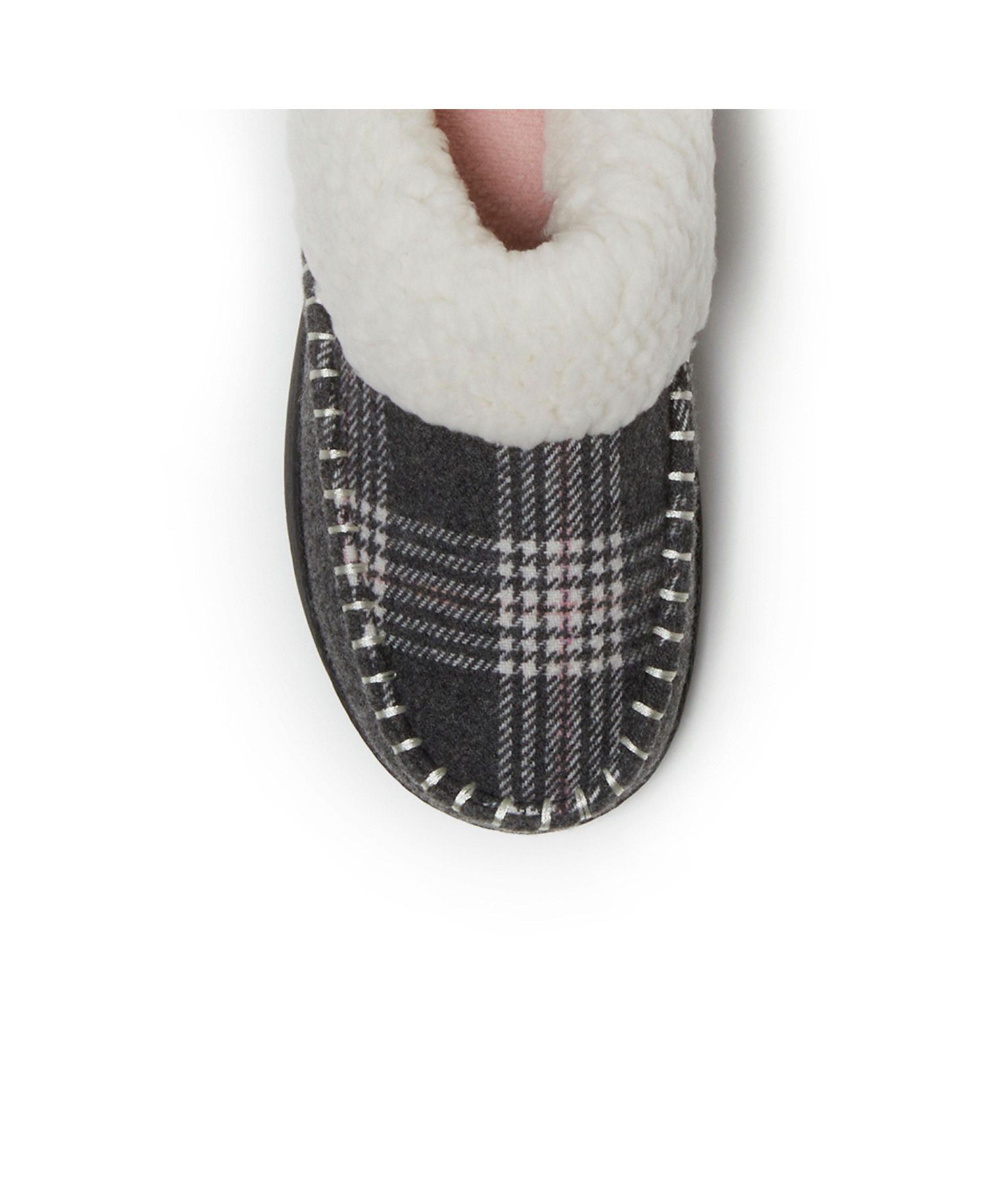 Women's Nyla Felted Plaid Moccasin Toe Clog House Shoe Slipper