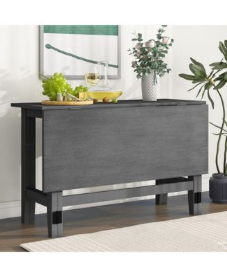 Extendable Dining Table, Farmhouse Wood Folding Drop Leaf Kitchen Dining Table, Space-Saving for Living Room