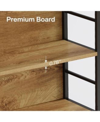 5 Tier Arched Bookcase, Industrial Open Book Shelves for Living Room, Freestanding Display Shelving Storage Rack