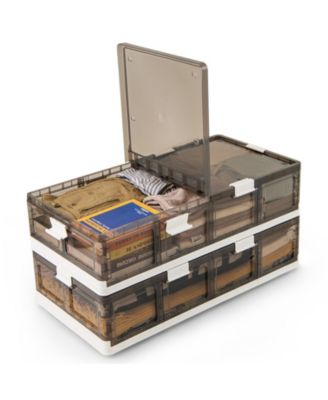 2-Pack Under-Bed Rolling Storage Containers with 44 lbs Capacity and Folding Design