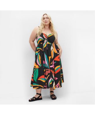 Women's Maui Shirred Print Maxi Dress